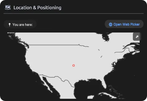 Location and Positioning panel